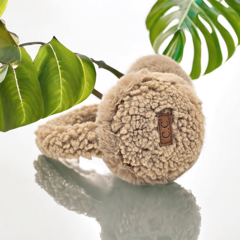 C.C Exclusive New  Women's Sherpa Earmuff , Warm Solid Color Faux Fur Sherpa Soft Fleece Headband Earmuffs gifts for her